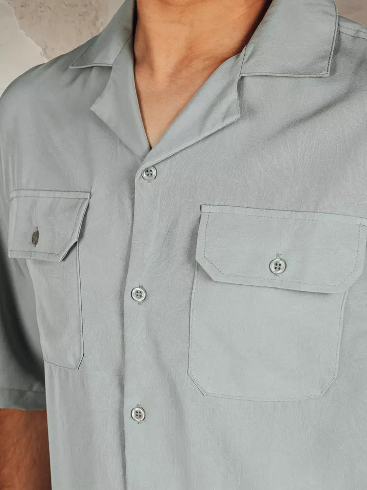 Men's gray short-sleeved shirt Kenat