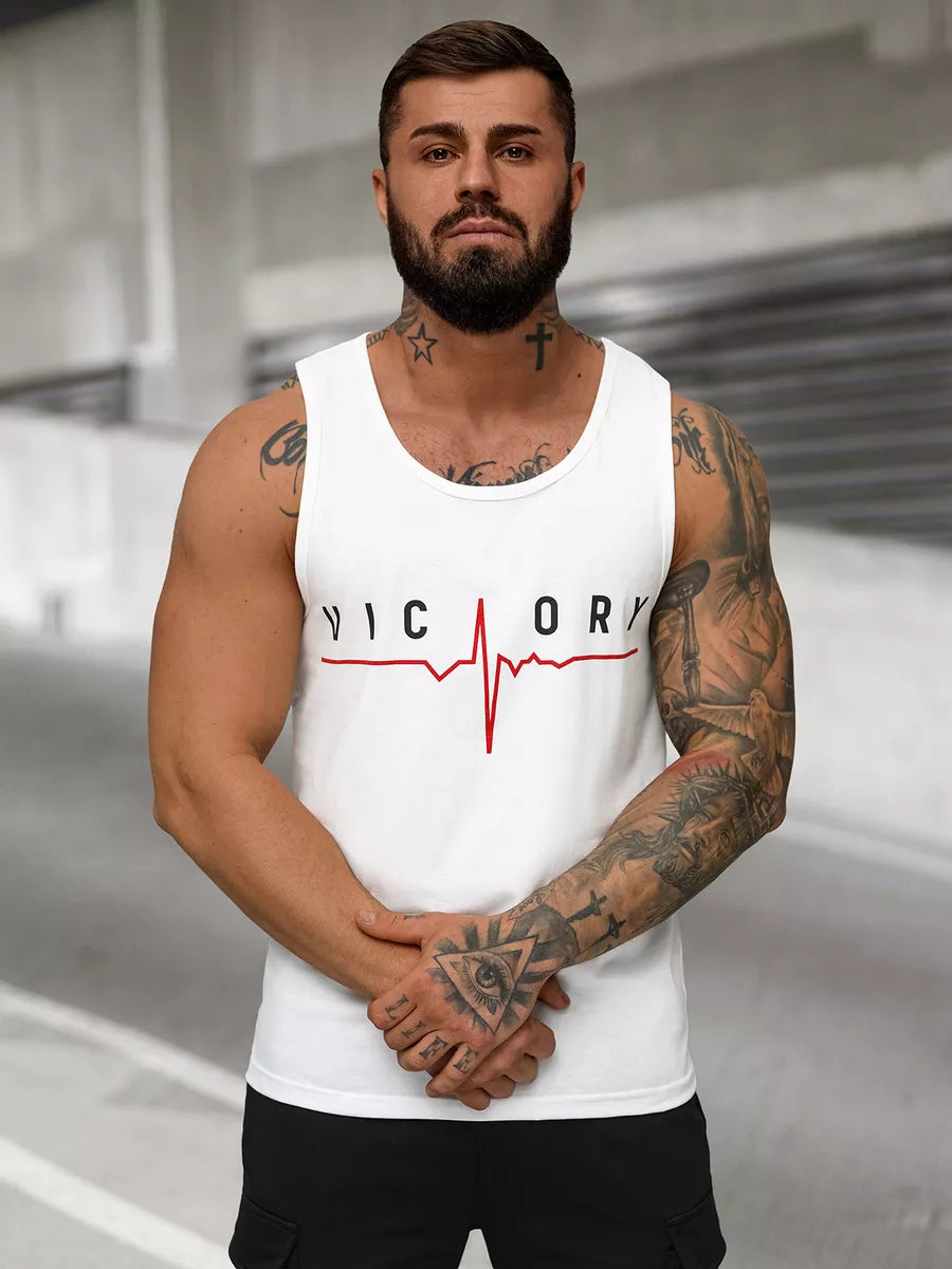 Men's white sleeveless shirt Victory