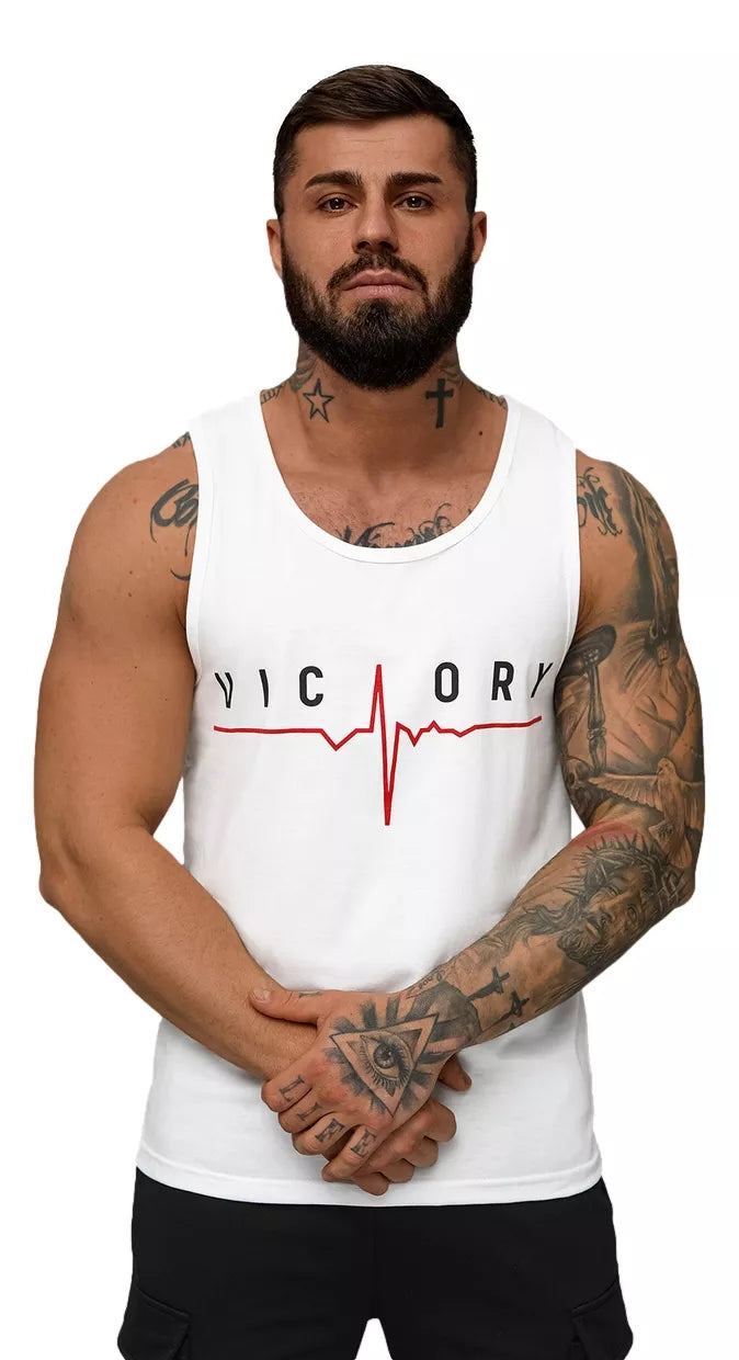 Men's white sleeveless shirt Victory