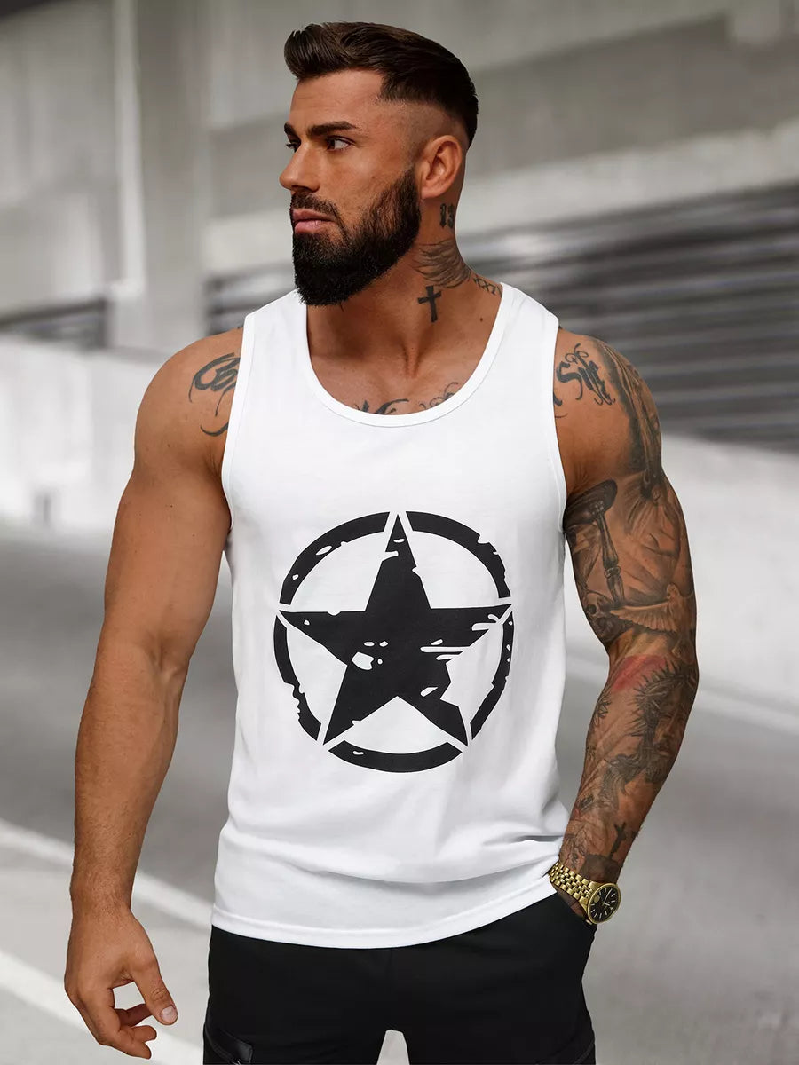 Men's white sleeveless shirt West