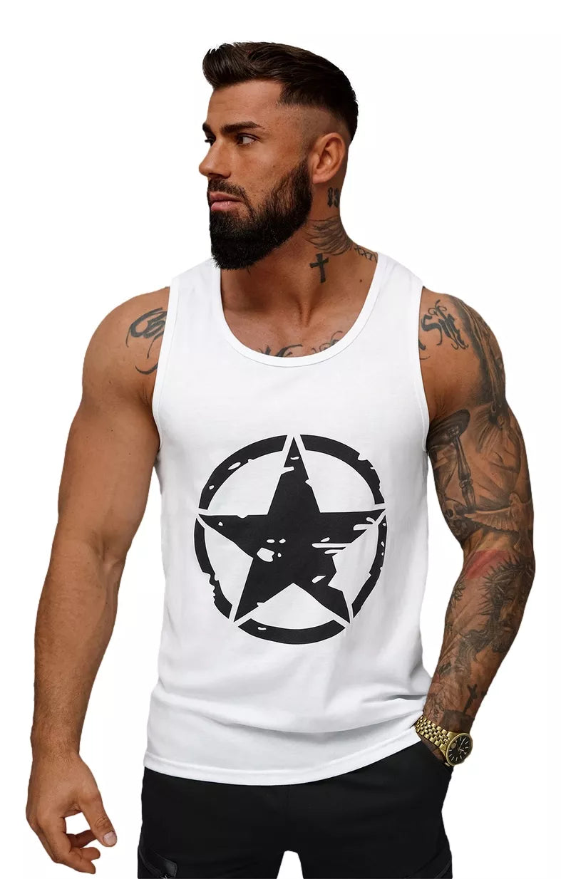 Men's white sleeveless shirt West