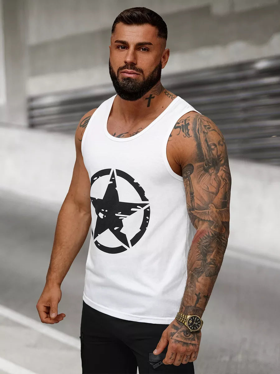 Men's white sleeveless shirt West