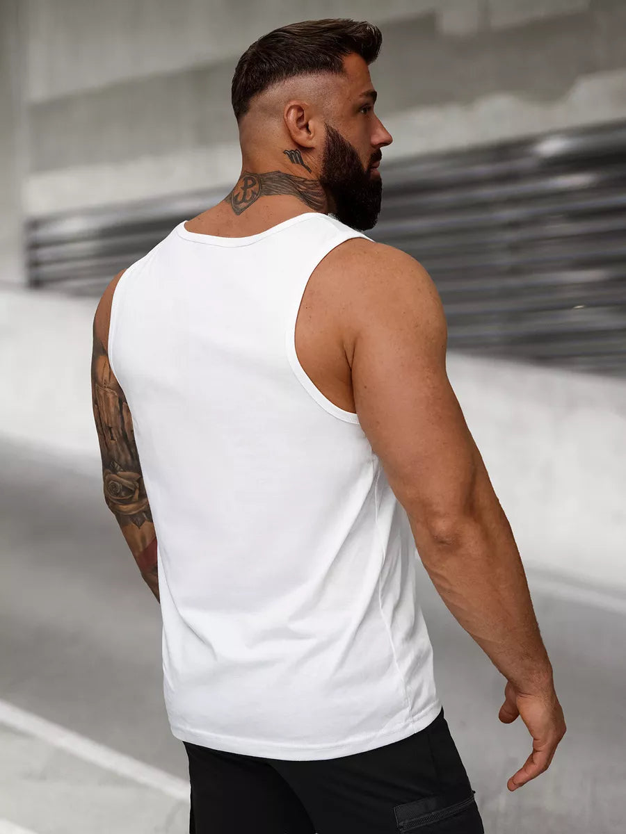 Men's white sleeveless shirt West
