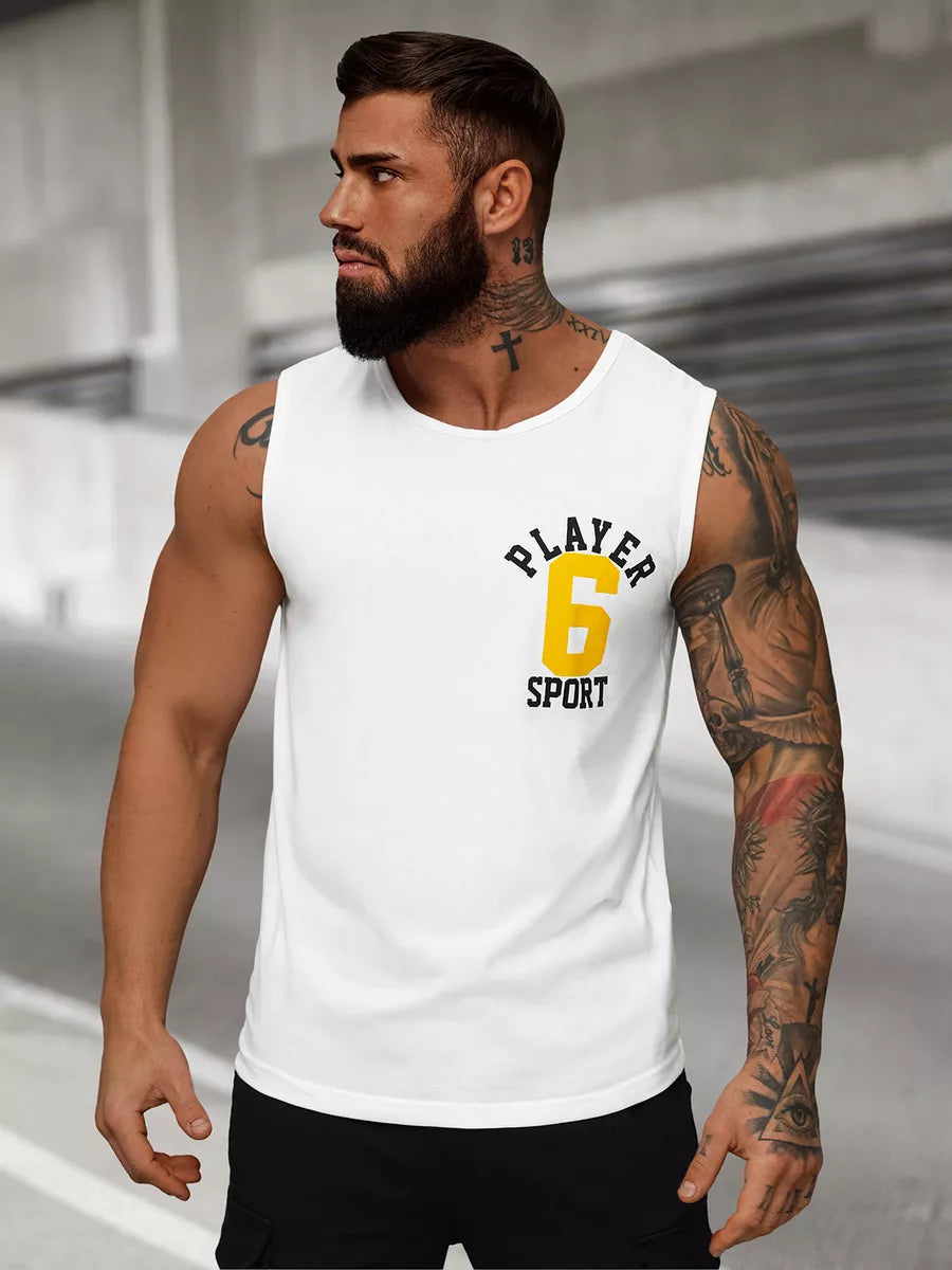 Men's white sleeveless shirt Sport