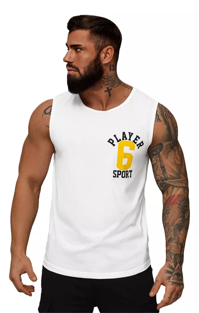 Men's white sleeveless shirt Sport