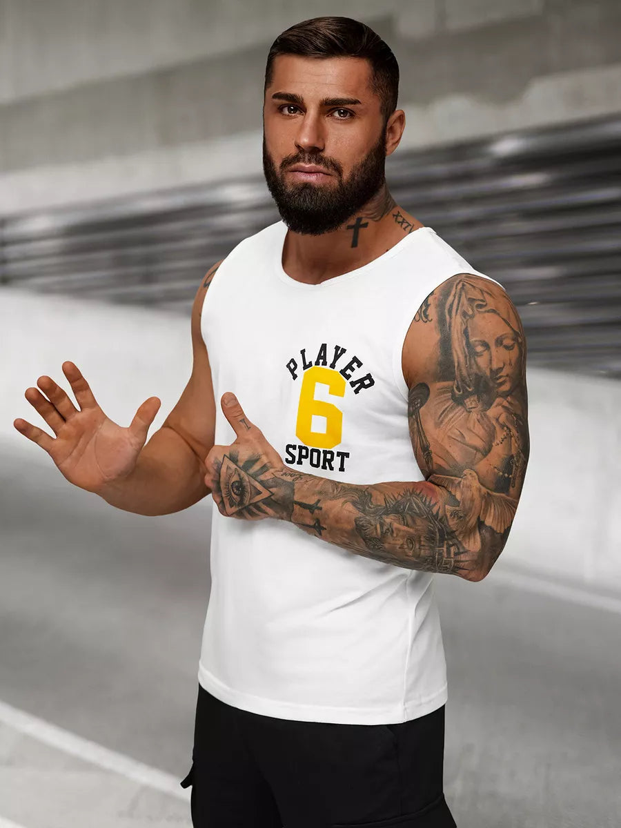 Men's white sleeveless shirt Sport