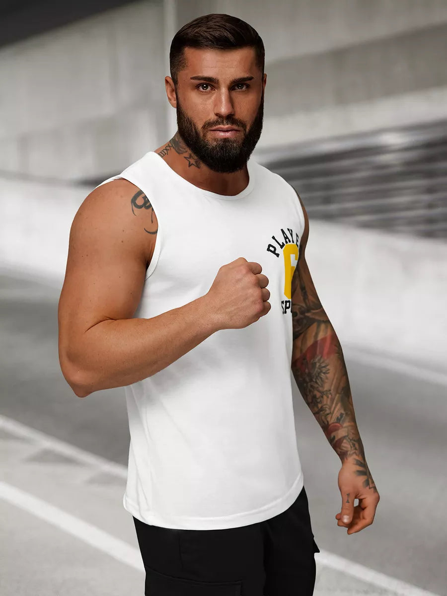 Men's white sleeveless shirt Sport