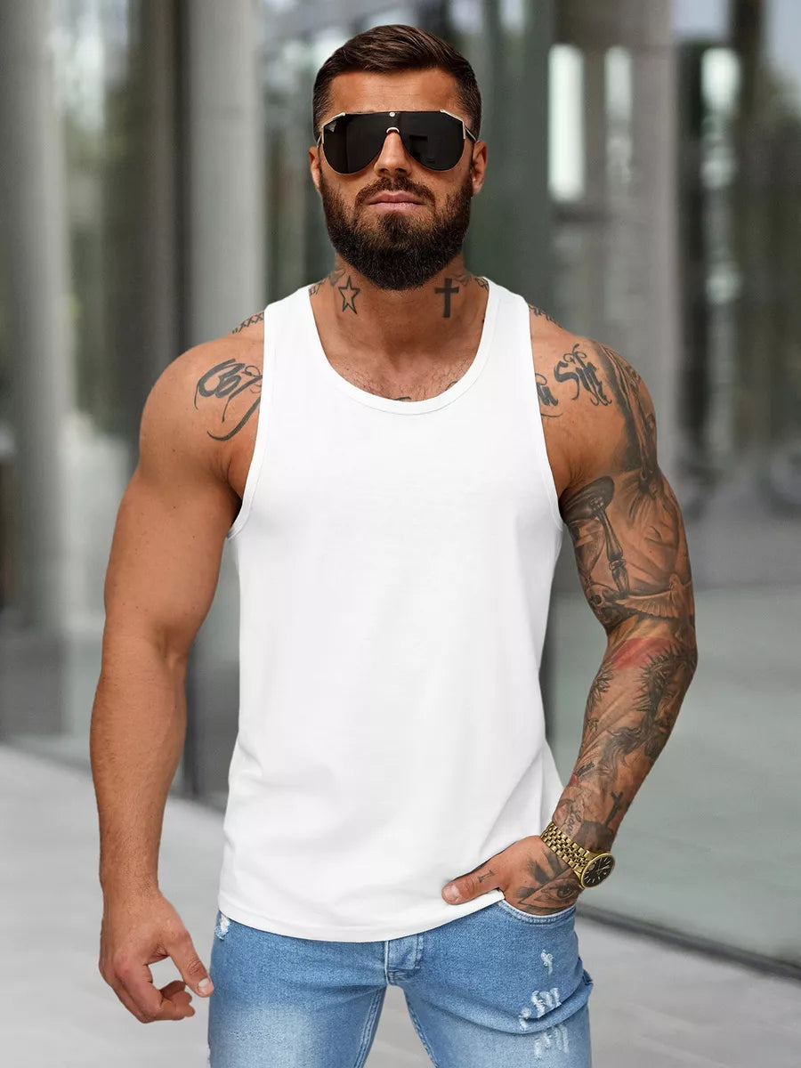 Men's sleeveless white shirt Romul
