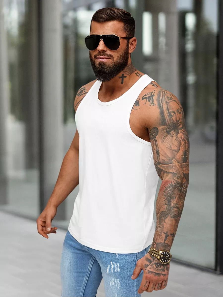 Men's sleeveless white shirt Romul