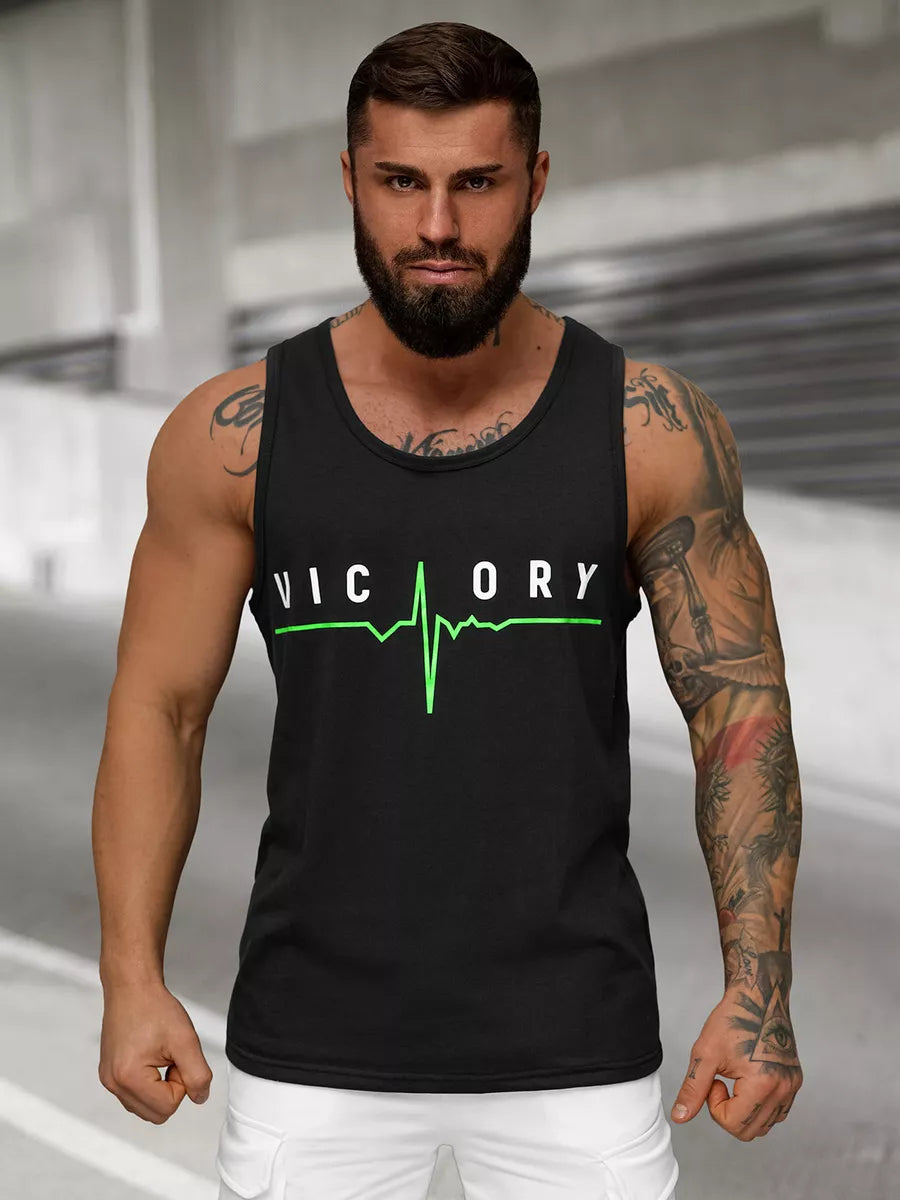 Men's black sleeveless shirt Victory