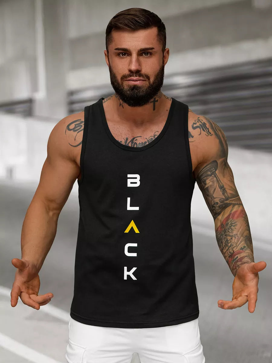 Men's black sleeveless shirt Back