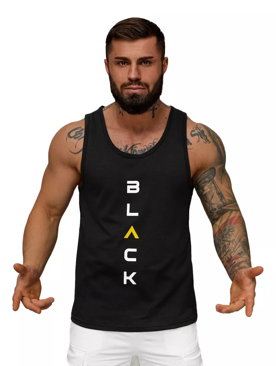 Men's black sleeveless shirt Back