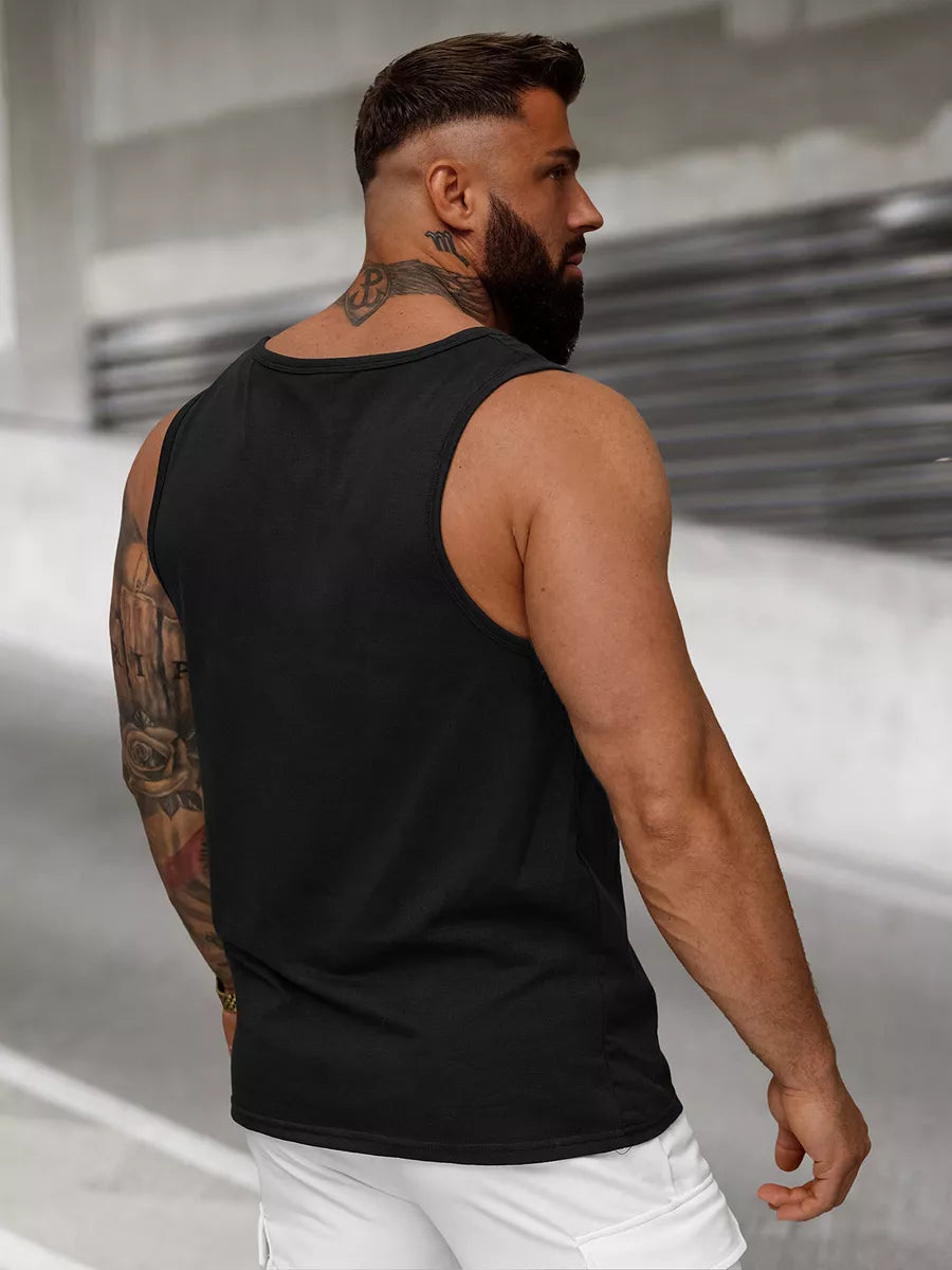 Men's black sleeveless shirt Back