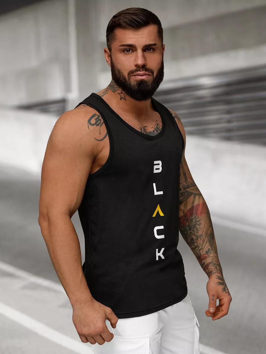 Men's black sleeveless shirt Back