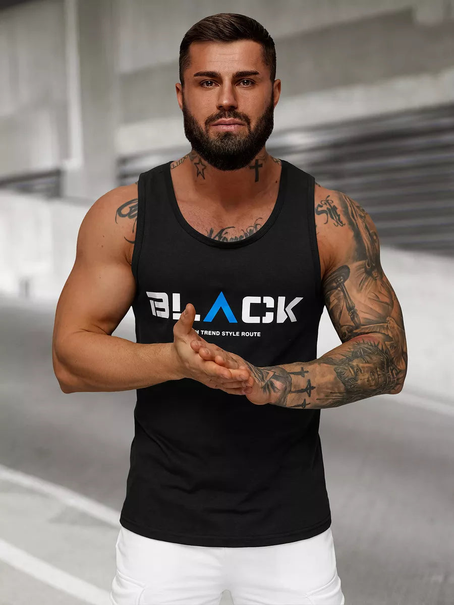 Men's black sleeveless shirt Black2