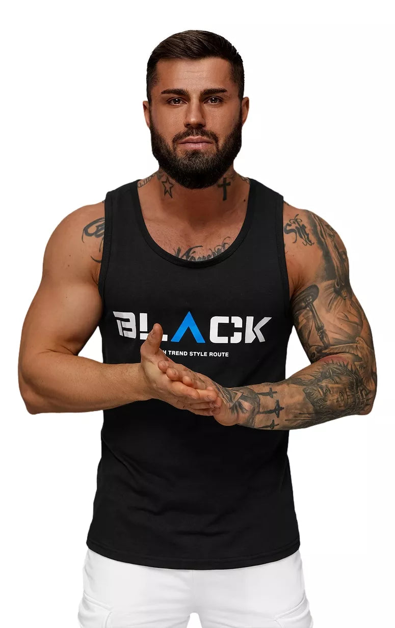Men's black sleeveless shirt Black2