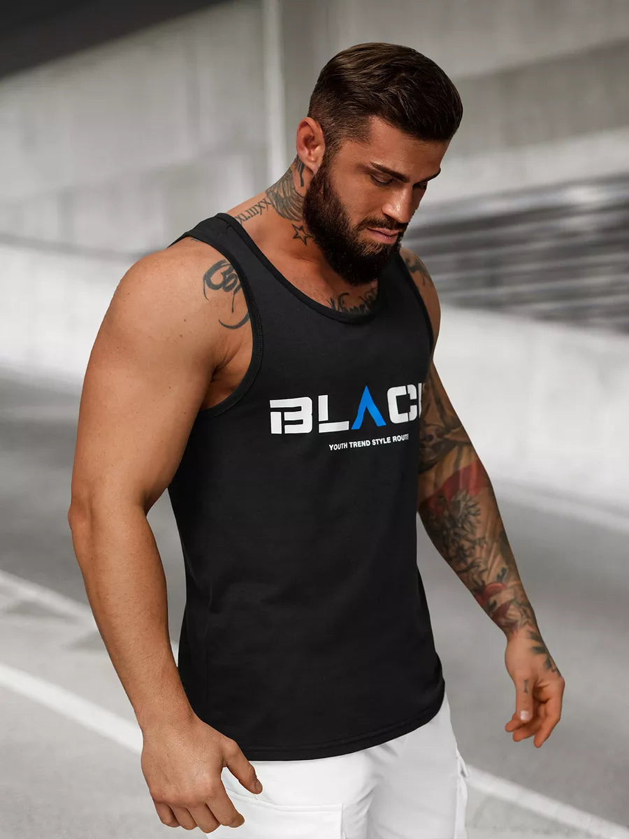 Men's black sleeveless shirt Black2