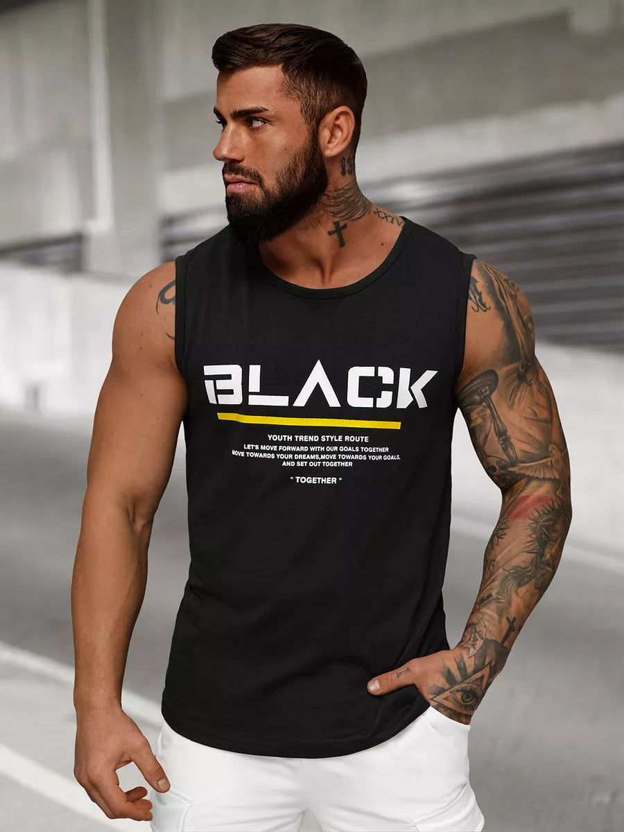Black men's sleeveless shirt Black