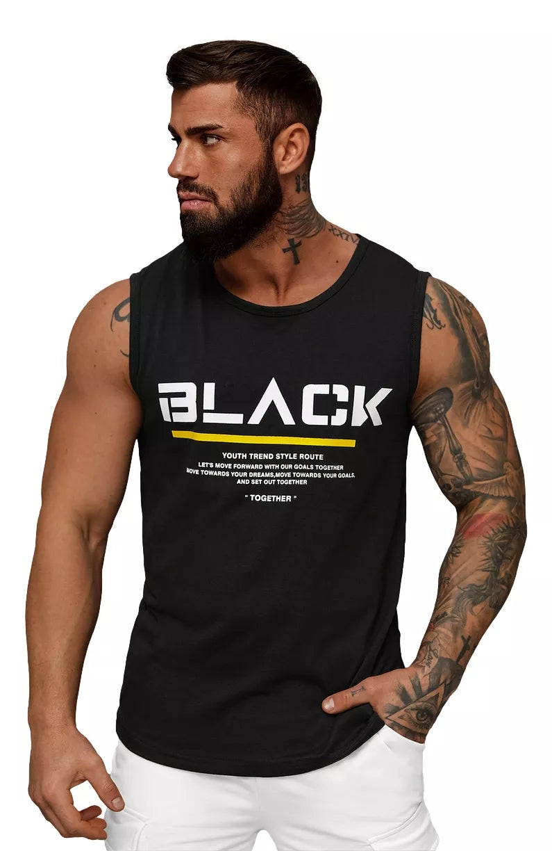 Black men's sleeveless shirt Black