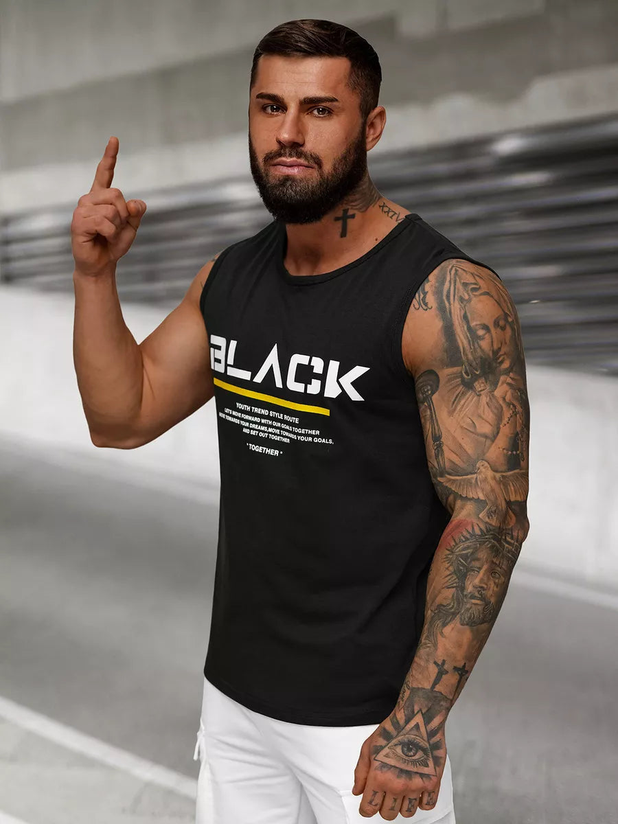Black men's sleeveless shirt Black