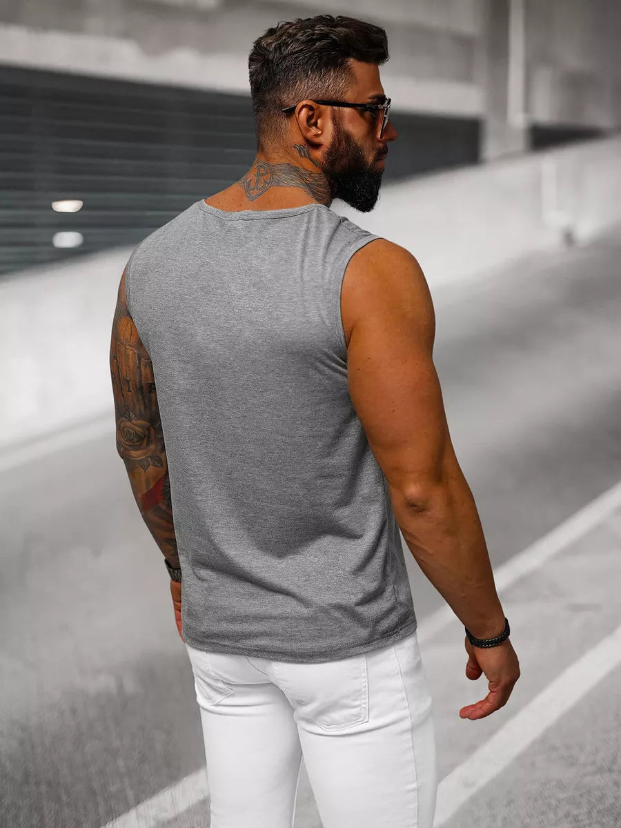 Sleeveless dark gray men's T-shirt Look