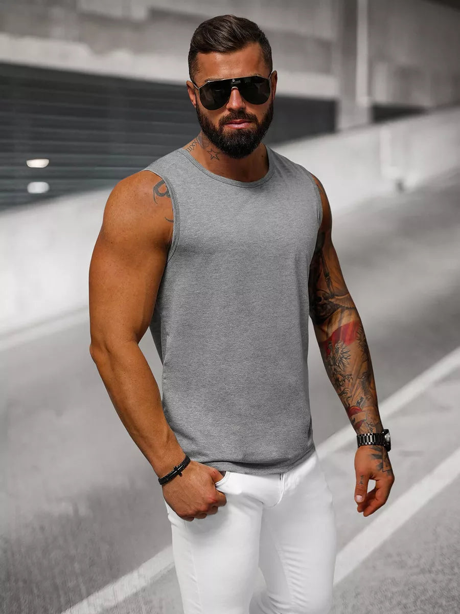 Sleeveless dark gray men's T-shirt Look
