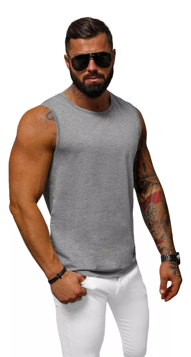 Sleeveless dark gray men's T-shirt Look