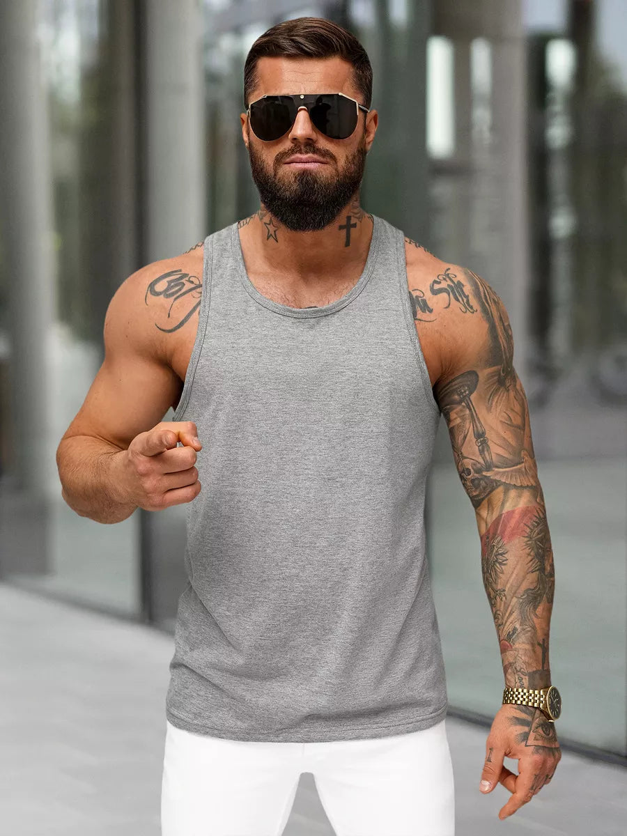 Men's sleeveless dark gray T-shirt Romul
