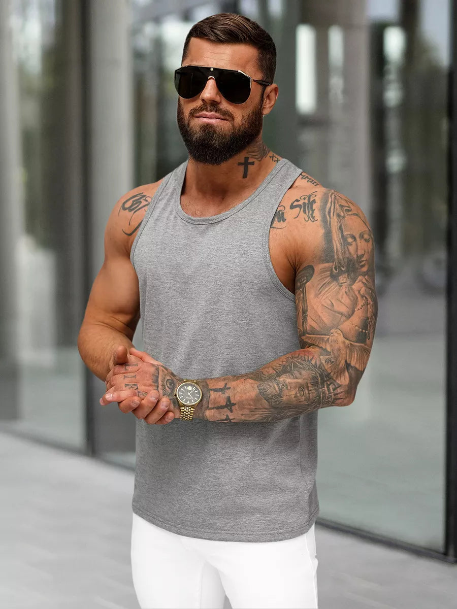 Men's sleeveless dark gray T-shirt Romul