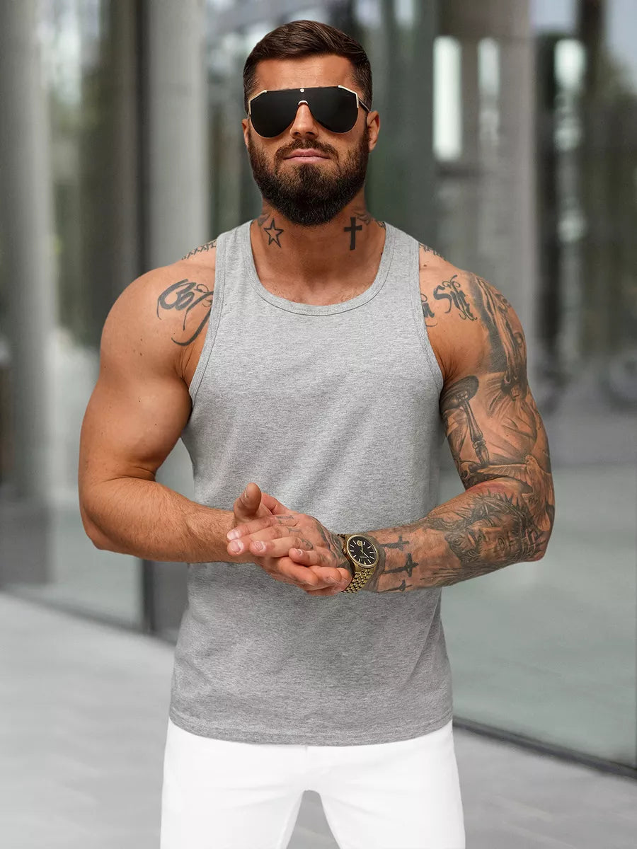 Men's sleeveless gray T-shirt Romul