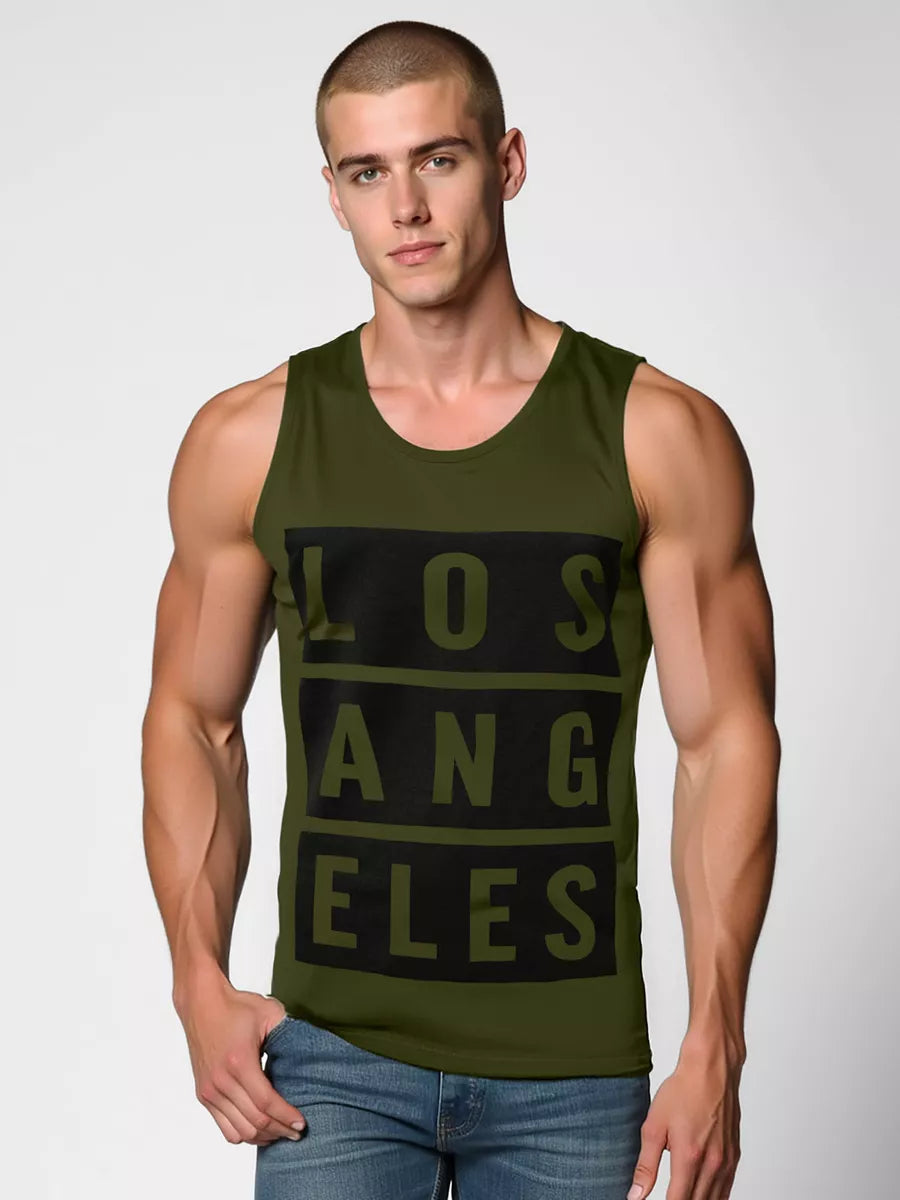 Men's dark green Los Angeles T-shirt