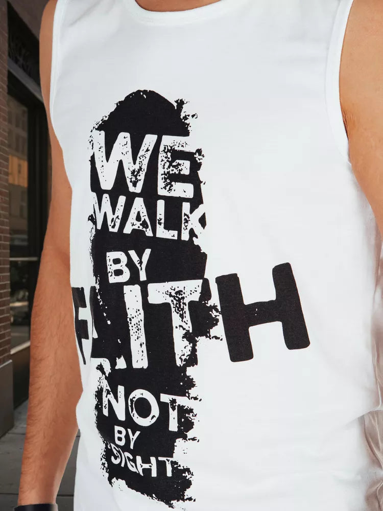 Men's white sleeveless shirt Faith