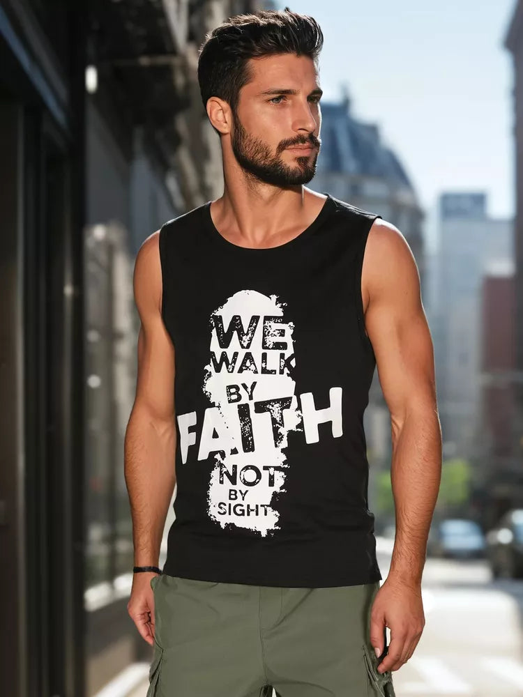 Men's black sleeveless shirt Faith