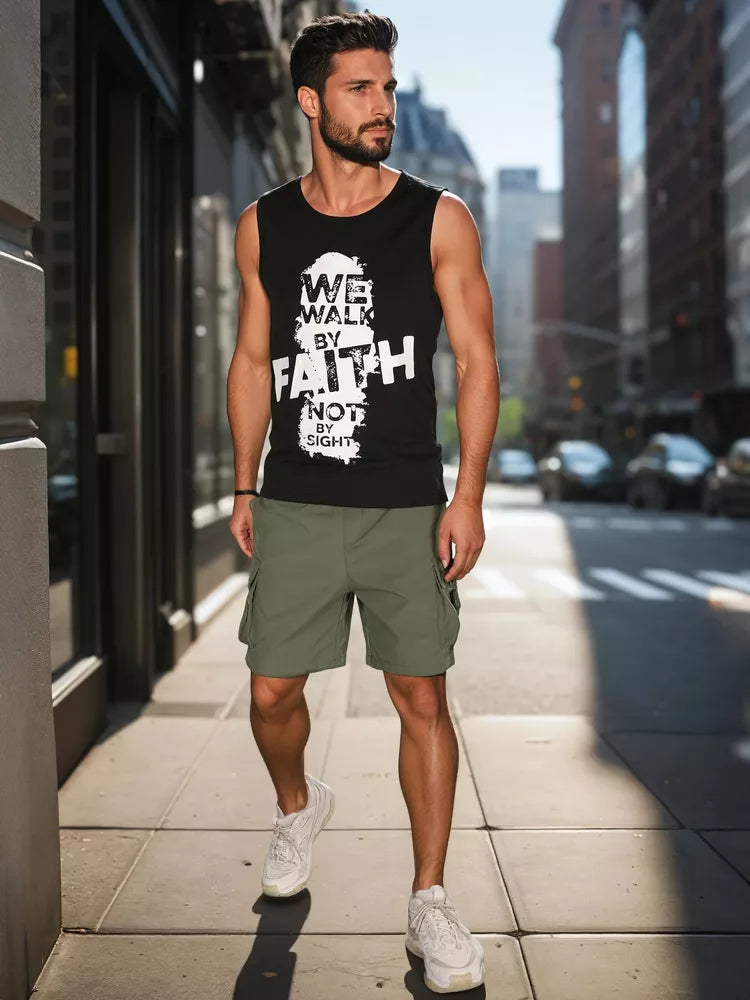 Men's black sleeveless shirt Faith
