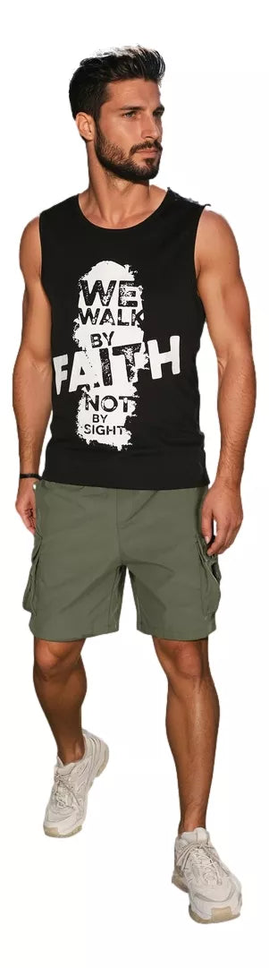 Men's black sleeveless shirt Faith