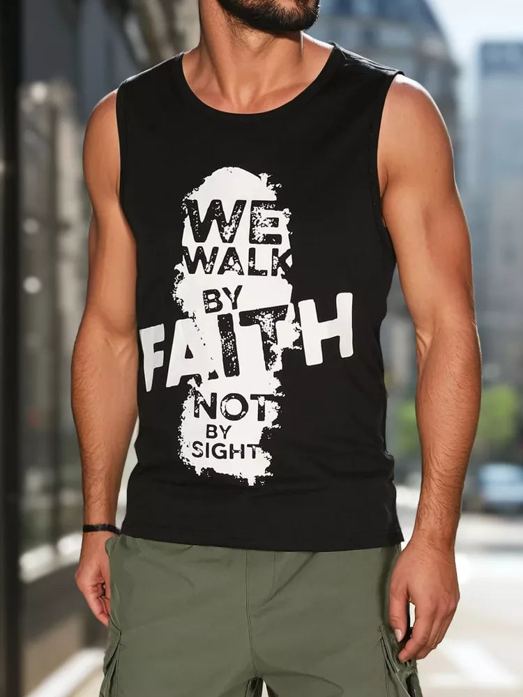 Men's black sleeveless shirt Faith