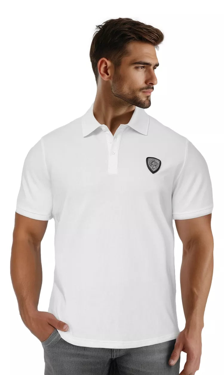 Men's white polo shirt Sharp