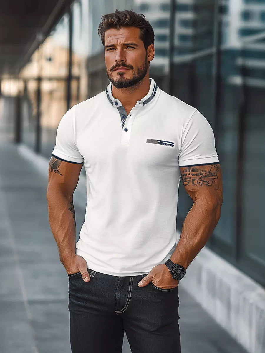 Men's white polo shirt Ozan