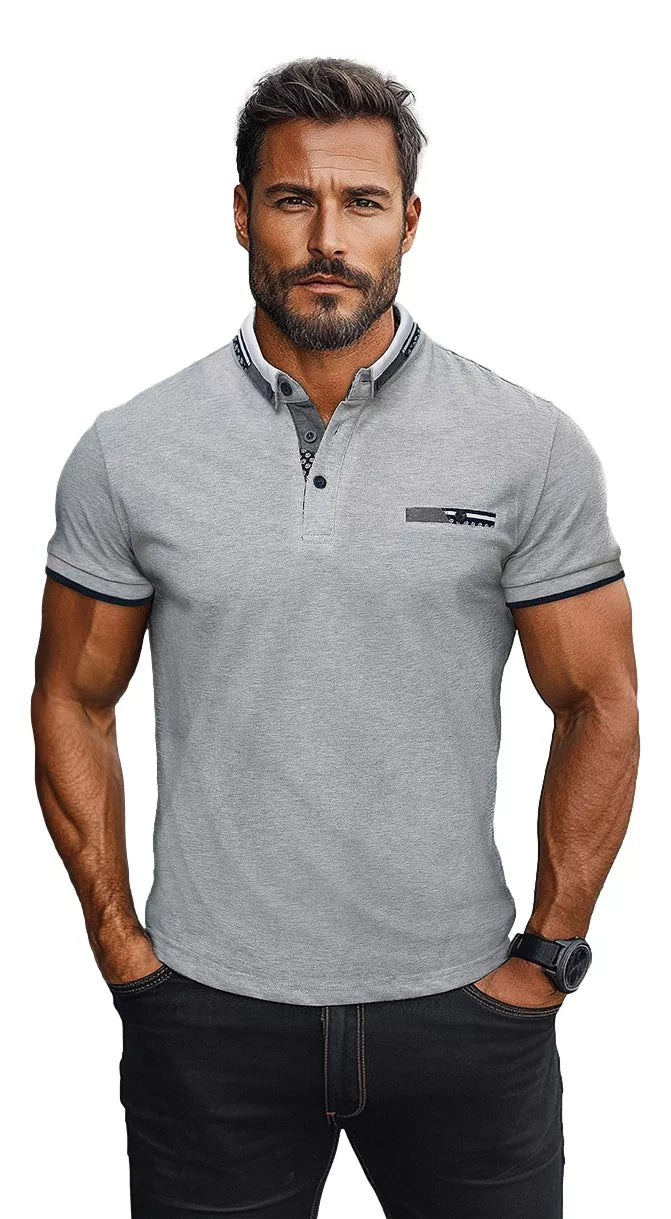 Men's gray polo shirt Ozan