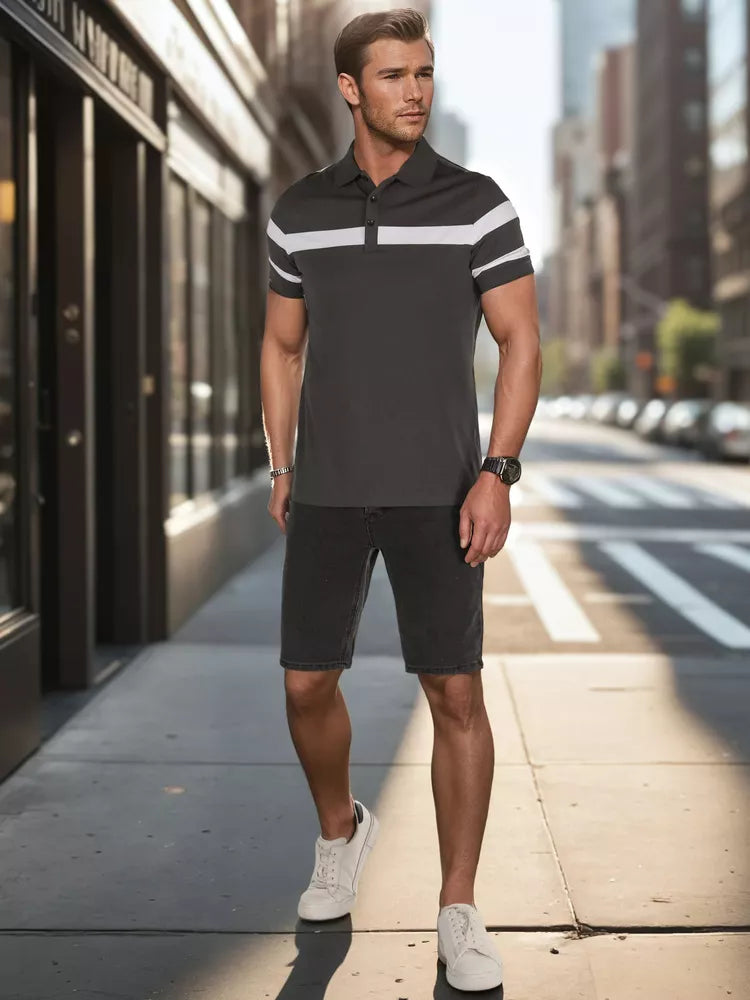 Men's dark gray polo shirt Lima