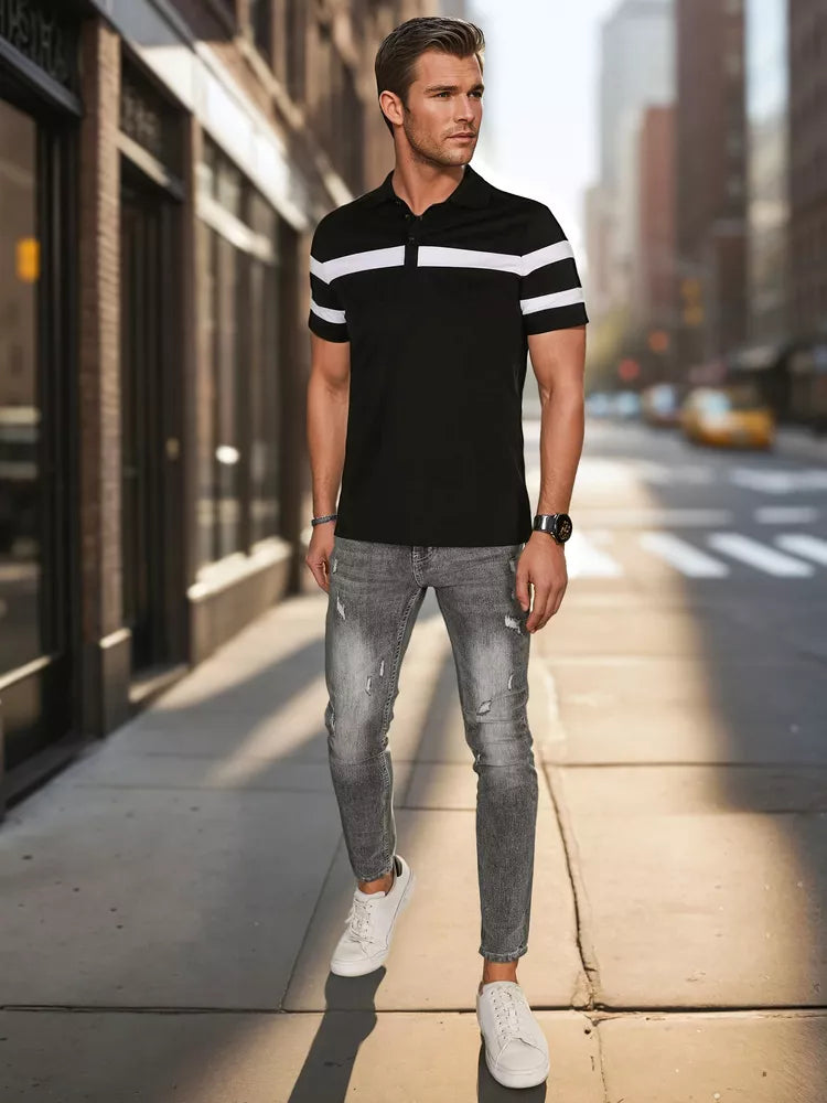 Men's black polo shirt Lima