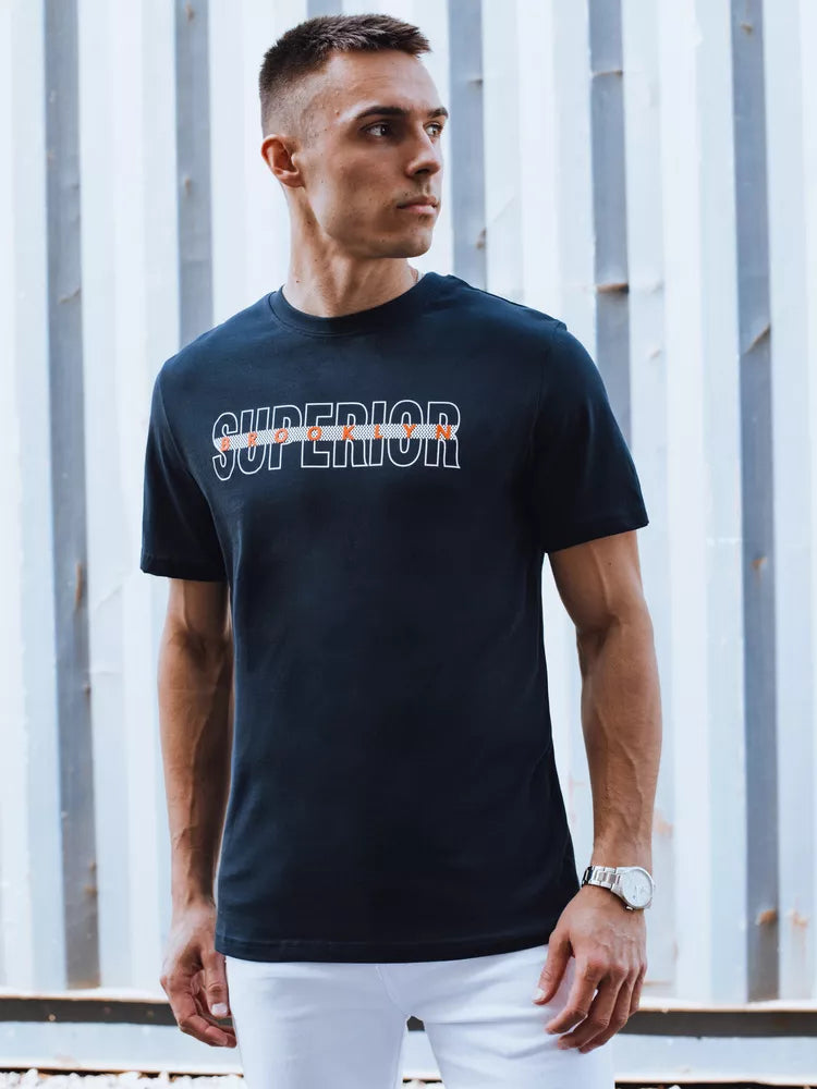 Men's navy blue T-shirt with the inscription Superior
