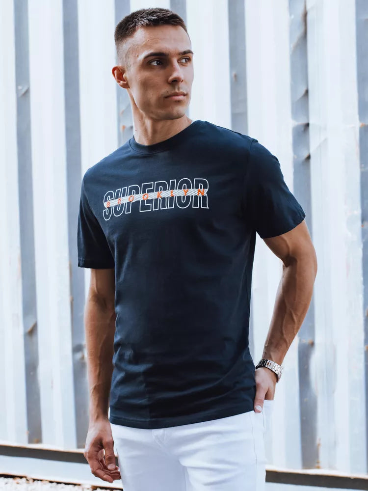 Men's navy blue T-shirt with the inscription Superior