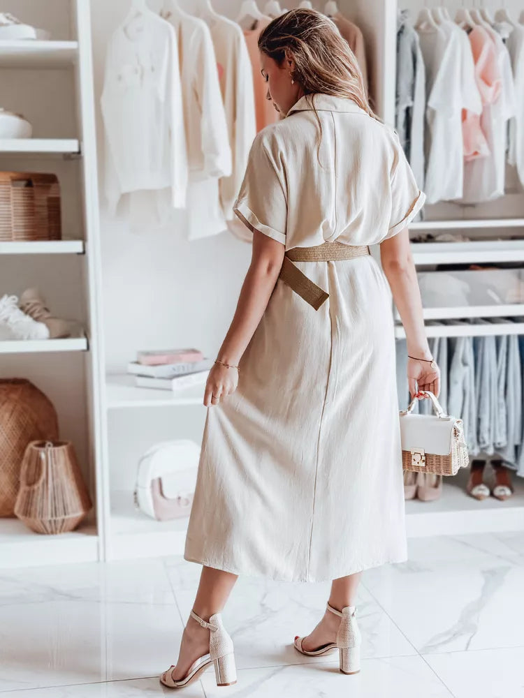 Women's brown dress with belt Armina 