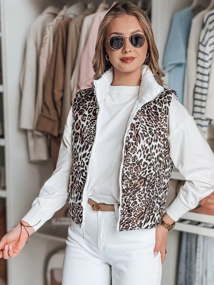 Women's white reversible vest Puff