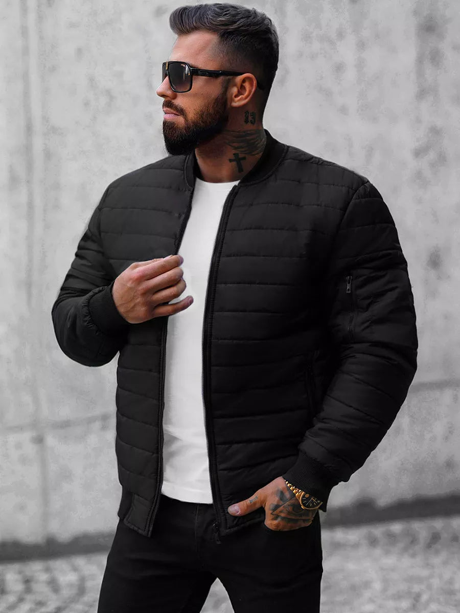 Men's black quilted jacket Minti