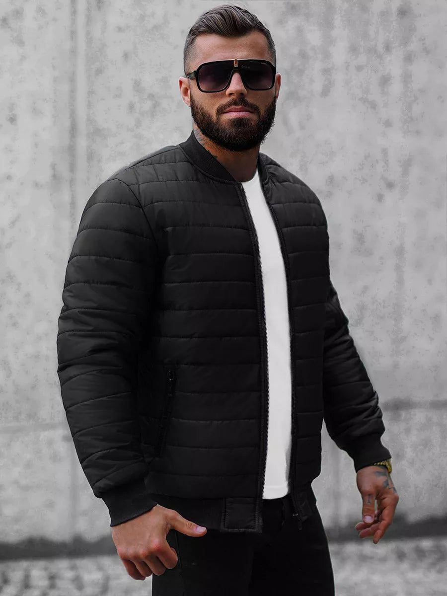 Men's black quilted jacket Minti