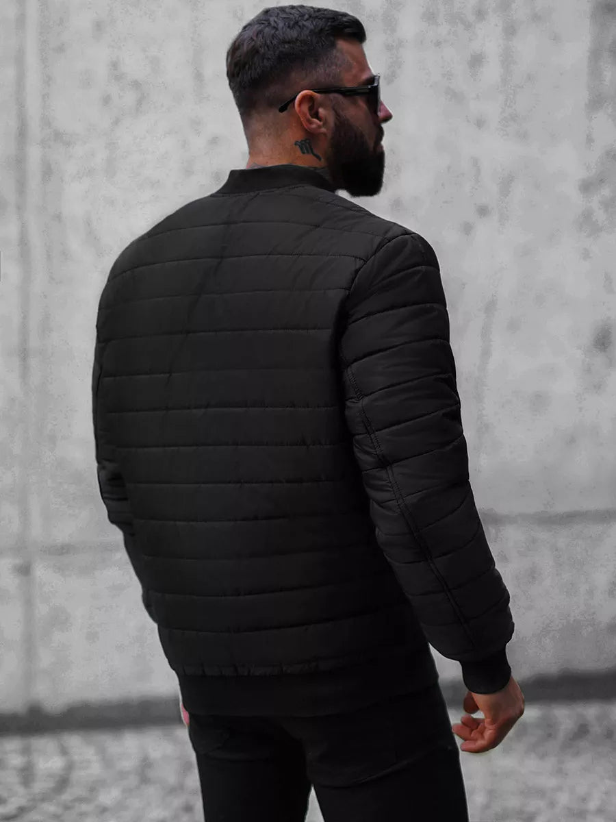 Men's black quilted jacket Minti
