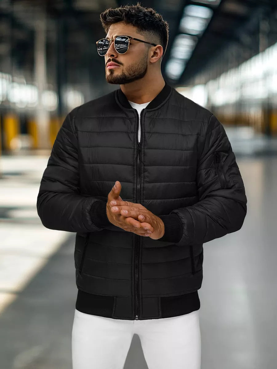 Men's black quilted jacket Minti