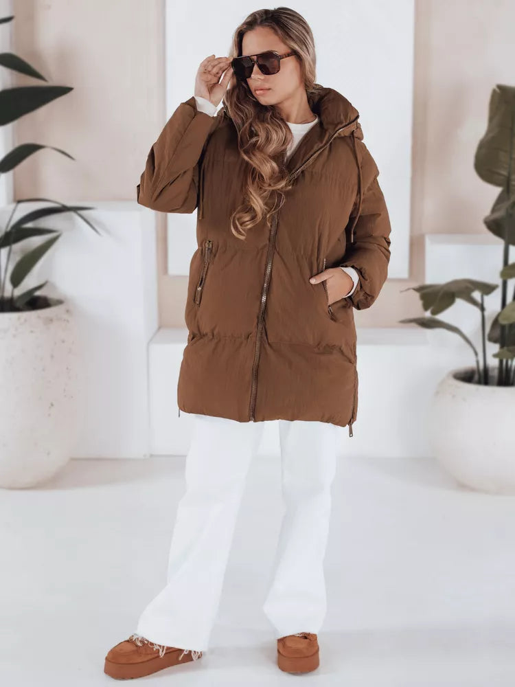 Women's quilted brown jacket Letis